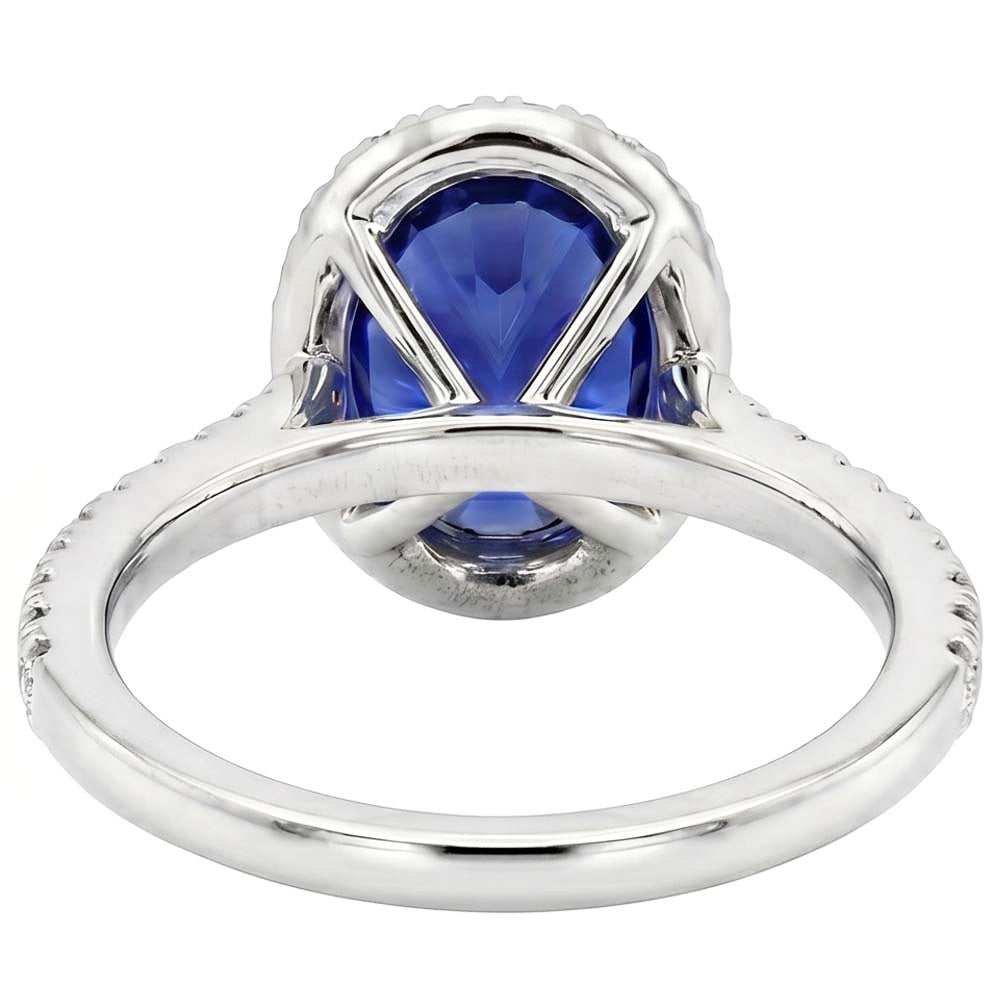 Halo Natural Earth Mined Diamond ( Not Lab Grown ) Ring Sapphire Jewelry