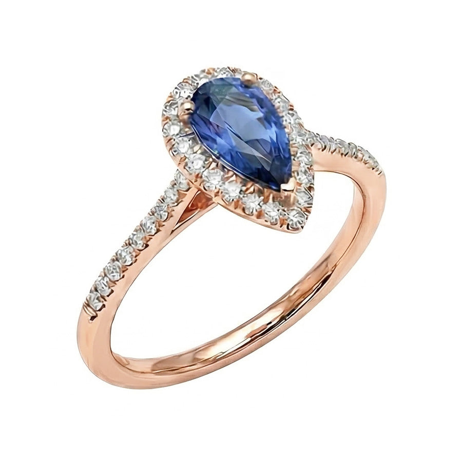 natural round sapphire 3ct ring profile view