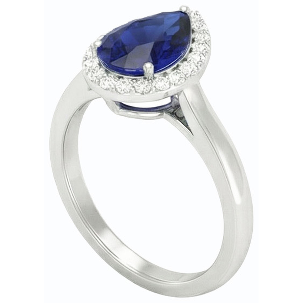 natural round sapphire 3ct ring profile view