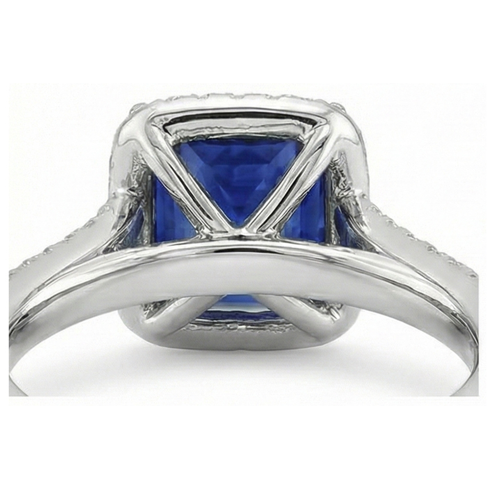 natural round sapphire 6.5ct ring top view