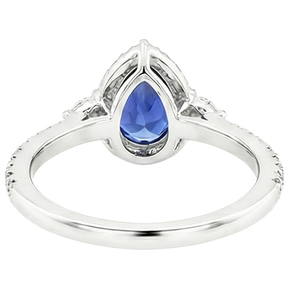 natural round sapphire 5.25ct ring top view