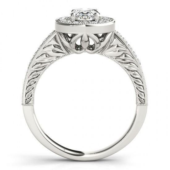 Natural Diamond Vintage Style Engagement Ring 1.25 Carat Solid WG 14K