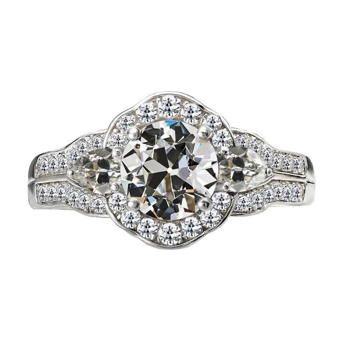 natural round diamond 7ct ring front view