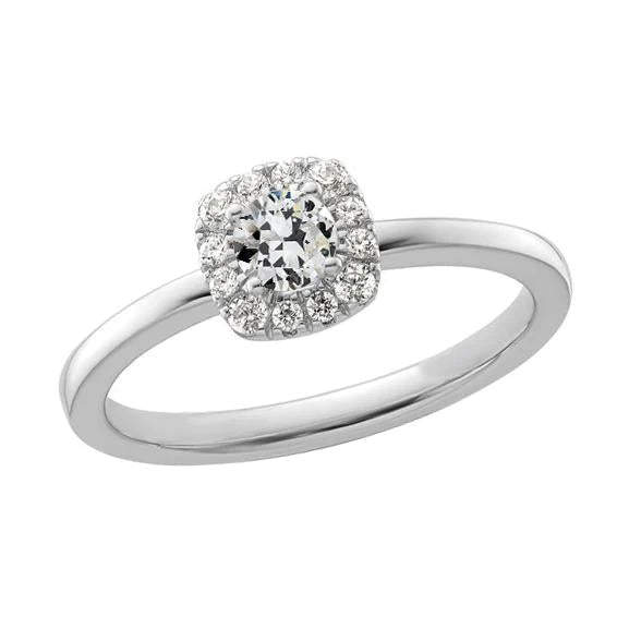 Halo Round Old Miner Natural Diamond Ring 14K Gold Jewelry 2.25 Carats