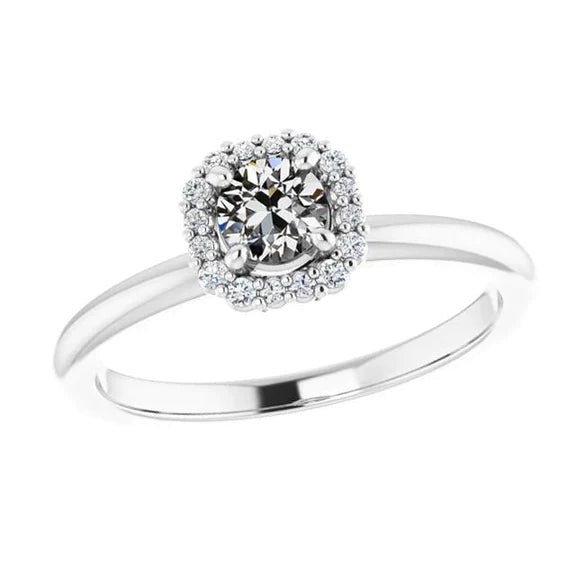 Halo Round Old Miner Real Diamond Wedding Ring Gold 2.50 Carats