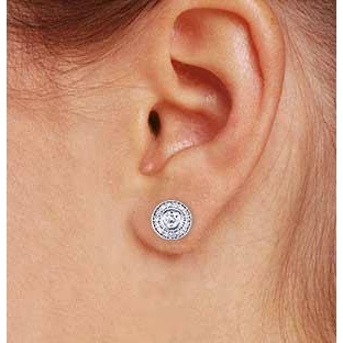 Halo Round Real Diamond Stud Earring 2.50 Carats White Gold 14K F Vs1 Vvs1