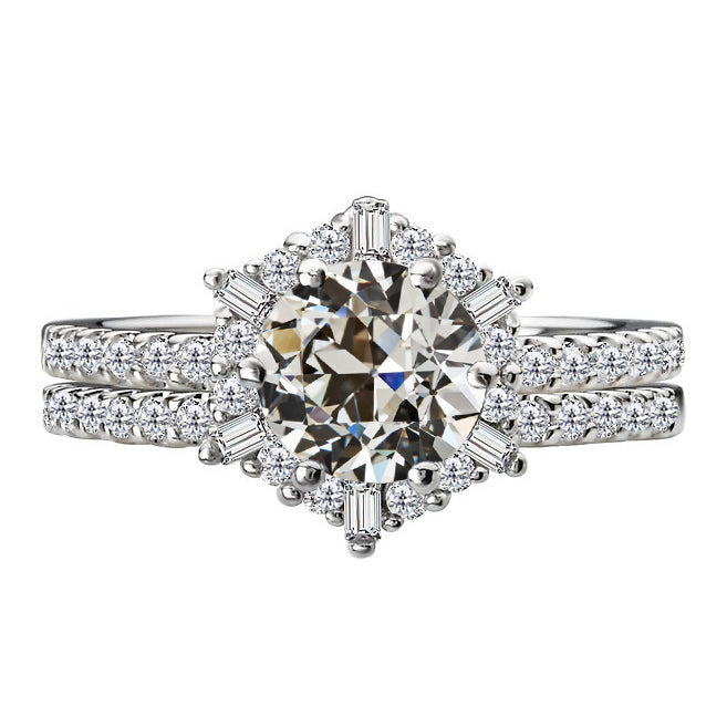 Engagement Ring 14K White Gold with Fine Diamond – main view