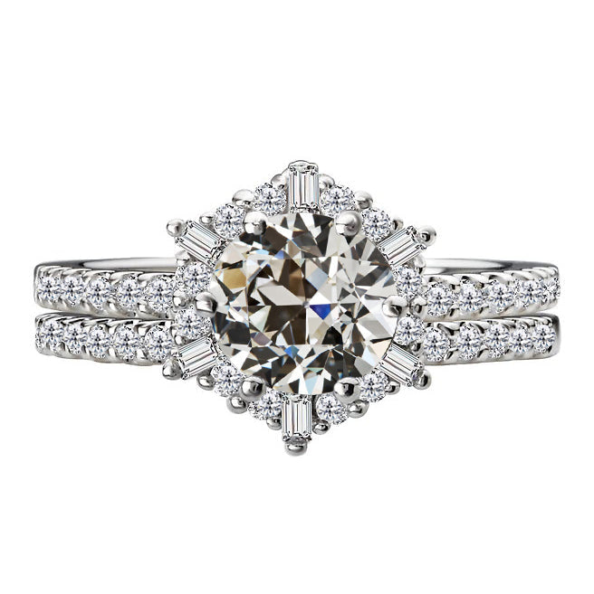 Engagement Ring 14K White Gold with Fine Diamond – main view