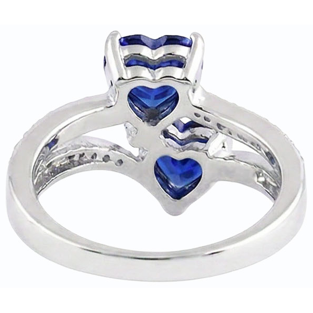 natural round sapphire 3.50ct ring profile view