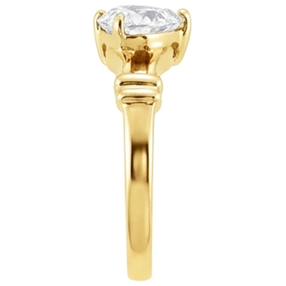 Real Fine Diamond Solitaire Engagement Ring 4.50 ct 14 Karat Yellow Gold – profile view