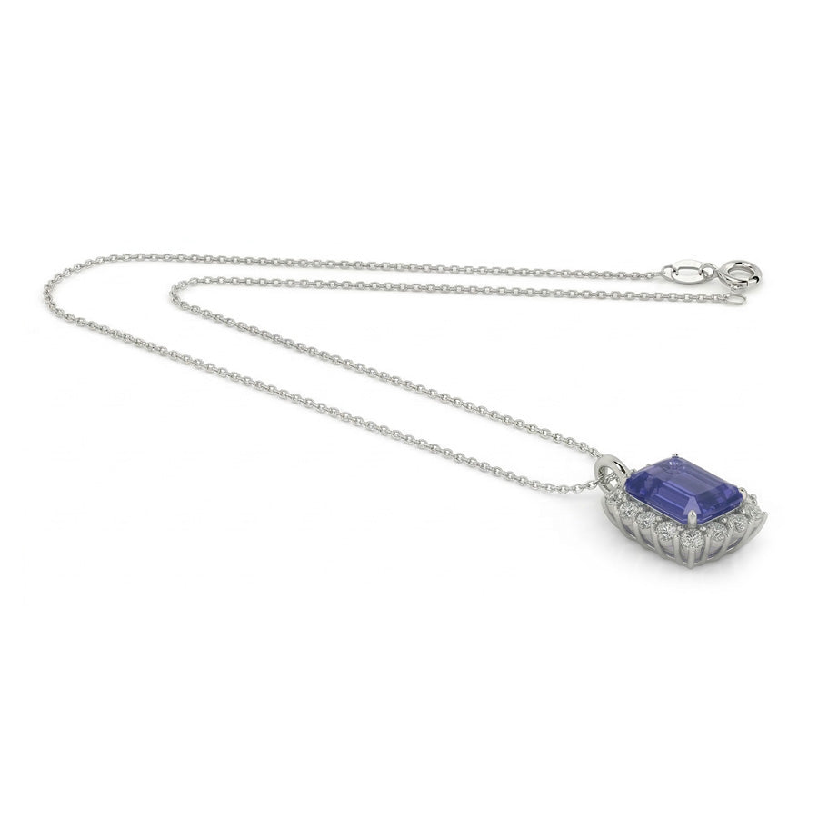 Heirloom Halo Emerald Sapphire Pendant