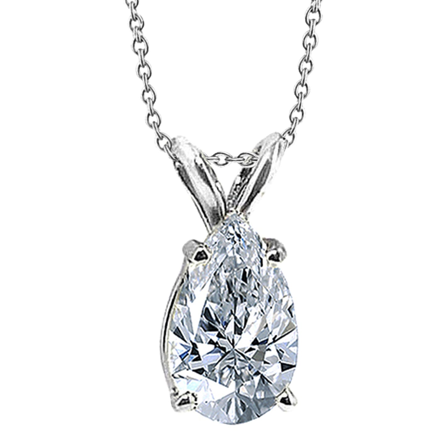 Huge Pear Real Natural Earth Mined Diamond 4 Carat Pendant Jewelry Gold Necklace