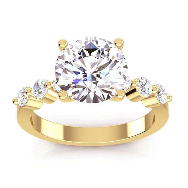 Huge Round Real Diamond Ring With Accents Jewelry 3.91 Ct. White Gold 14K