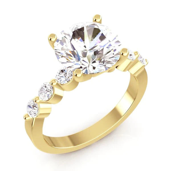 Huge Round Real Diamond Ring With Accents Jewelry 3.91 Ct. White Gold 14K