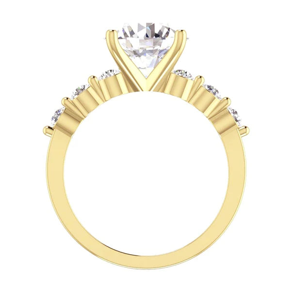 Huge Round Real Diamond Ring With Accents Jewelry 3.91 Ct. White Gold 14K