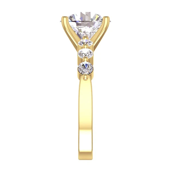 Huge Round Real Diamond Ring With Accents Jewelry 3.91 Ct. White Gold 14K