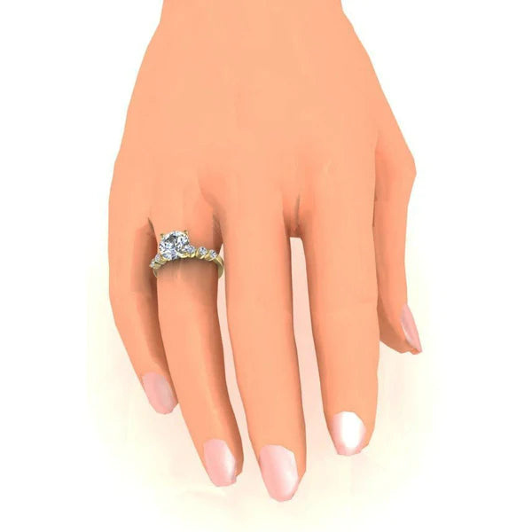 Huge Round Real Diamond Ring With Accents Jewelry 3.91 Ct. White Gold 14K