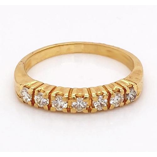 Lab Grown Diamond Anniversary Wedding Band 1.05 Carats Yellow Gold 14K