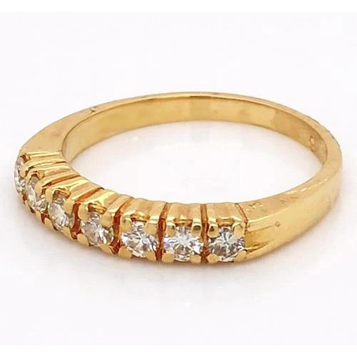 Lab Grown Diamond Anniversary Wedding Band 1.05 Carats Yellow Gold 14K