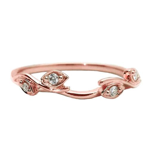 Lab Grown Diamond Band 0.20 Carats Rose Gold 14K Fancy Jewelry