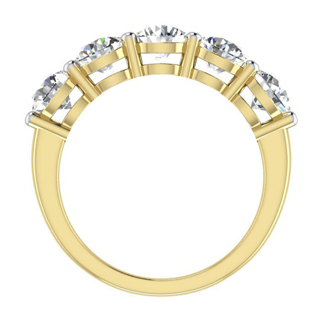 Lab Grown Diamond Band 5 Stone Round Womens