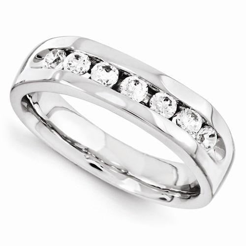 Lab Grown Diamond Band Channel Set 0.70 Carats White Gold 14K - Band-harrychadent.ca