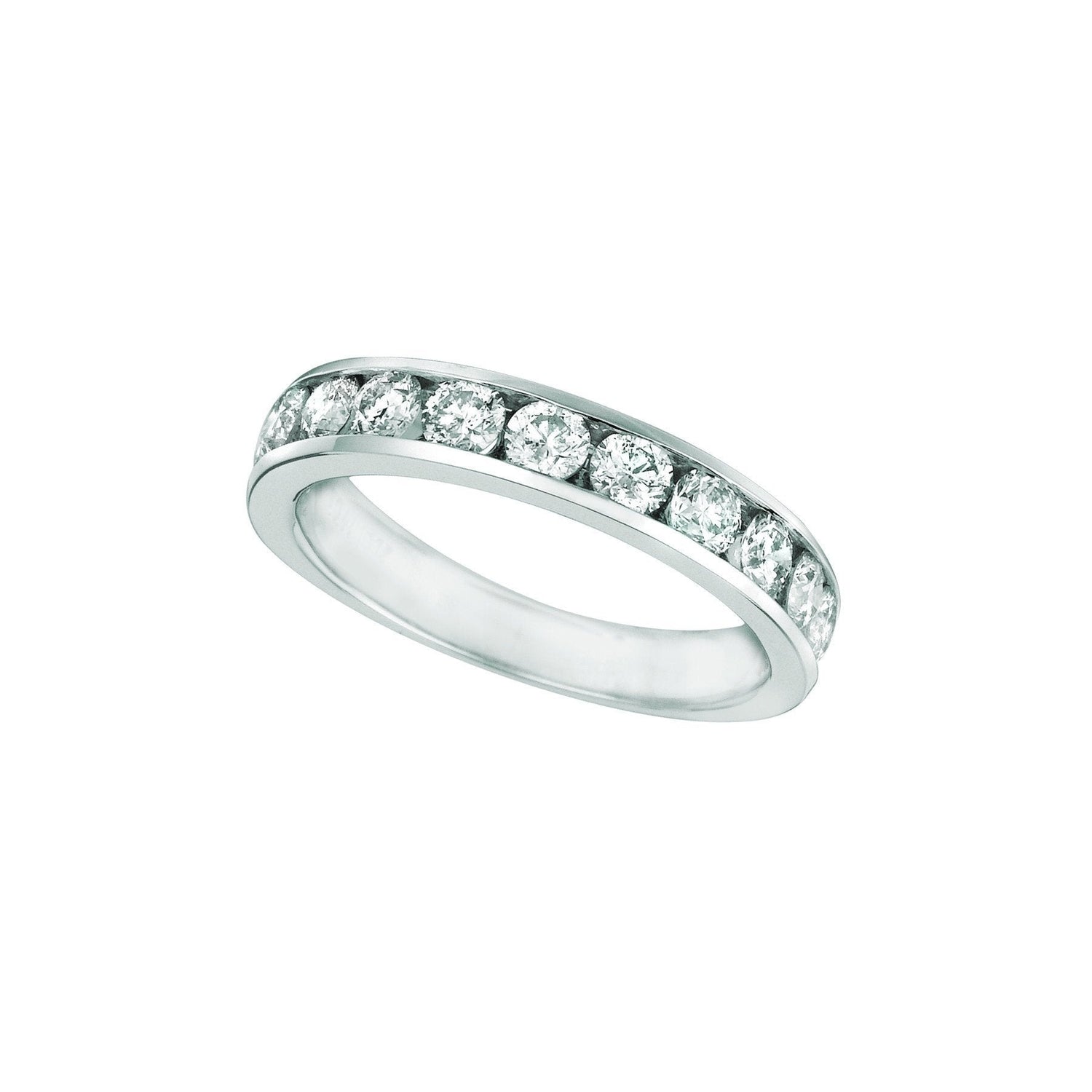 Lab Grown Diamond Channel Set Eternity Band 1.25 Carats 14K White Gold Jewelry - Half Eternity Band-harrychadent.ca