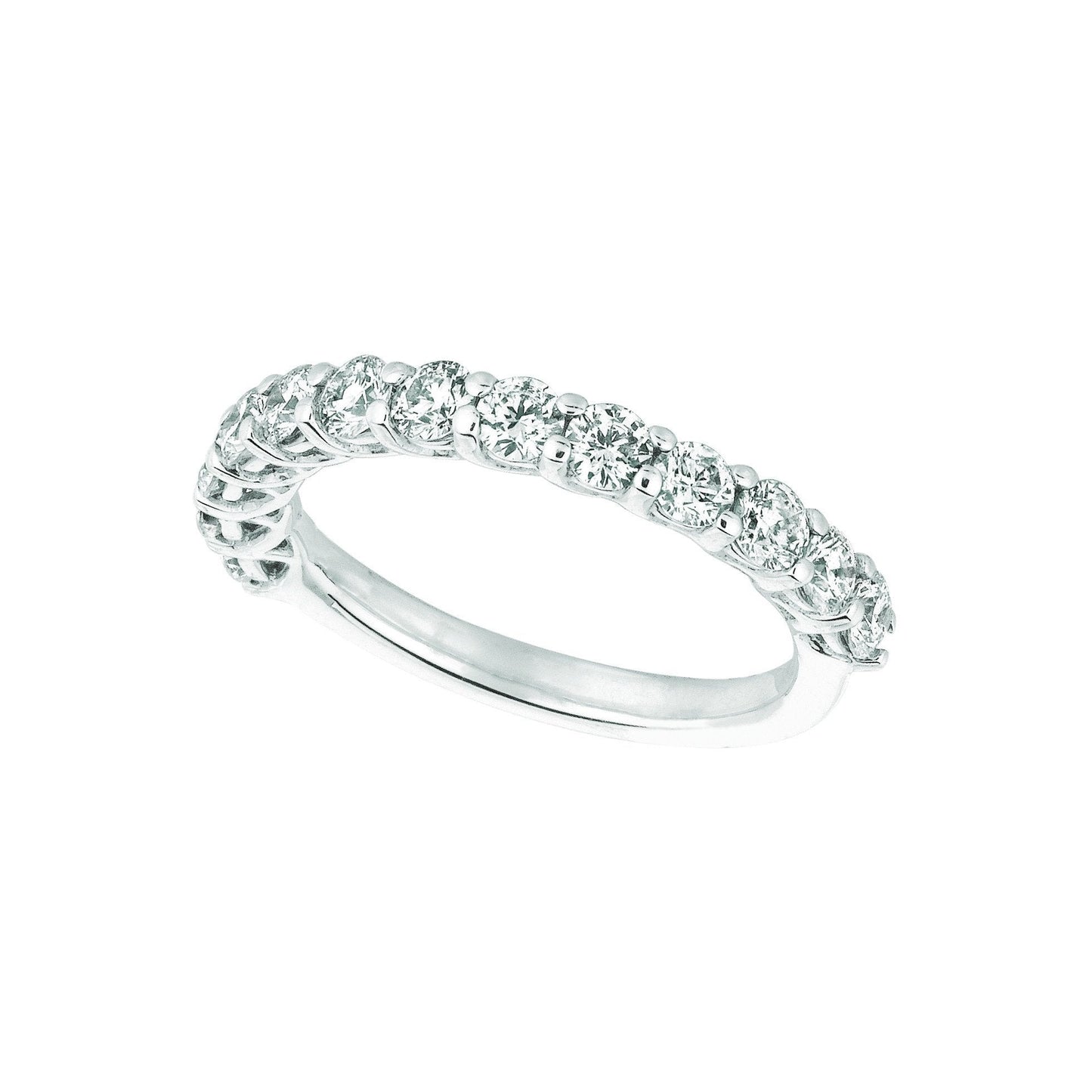 Lab Grown Diamond Half Eternity Band 1.33 Carats 14K White Gold New - Half Eternity Band-harrychadent.ca
