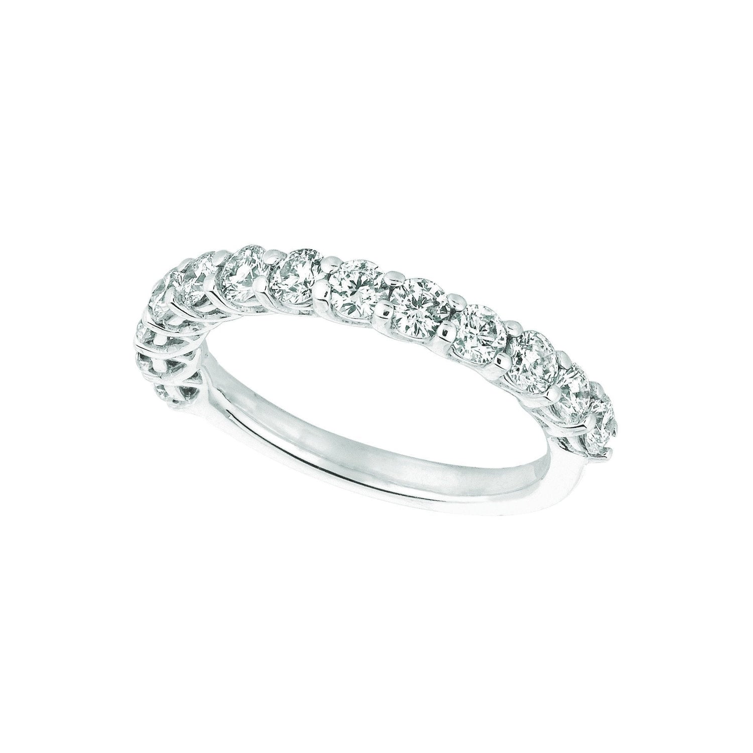 Lab Grown Diamond Half Eternity Band 1.33 Carats 14K White Gold New - Half Eternity Band-harrychadent.ca