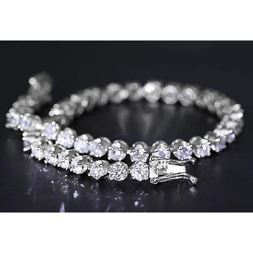 Lab Grown Diamond Tennis Bracelet Prong Set 8.60 Carats White Gold 14K Jewelry