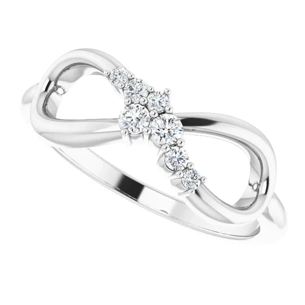 Lab Grown Diamond Wedding Anniversary Band 0.39 Carats Infinity Ladies Jewelry