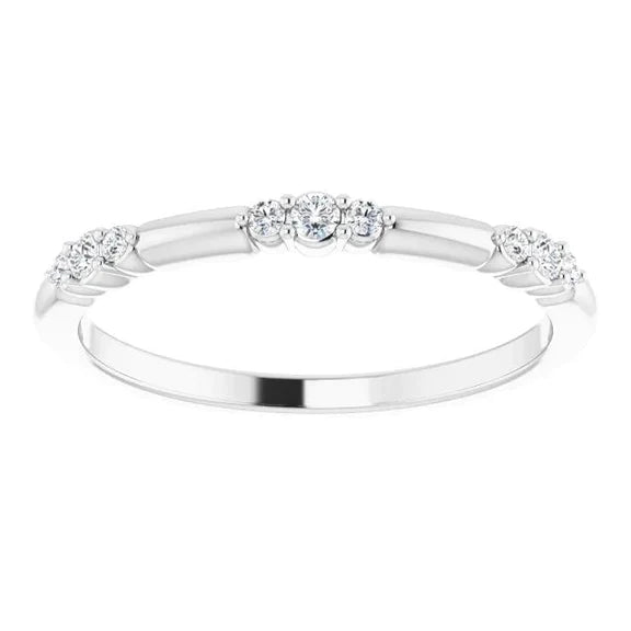 Lab Grown Diamond Wedding Band 0.60 Carats Prong Setting White Gold