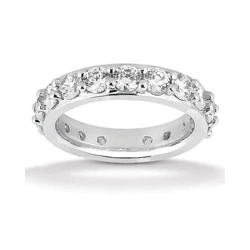Lab Grown Diamond Women's Comfort Fit Eternity Band 4 Carats Gold Wedding Jewelry
