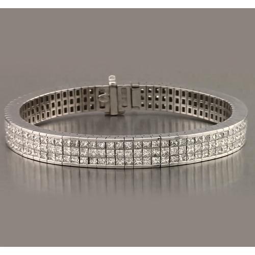 Lab Grown Diamonds Tennis Bracelet Pavé Set 24.90 Carats White Gold 14K