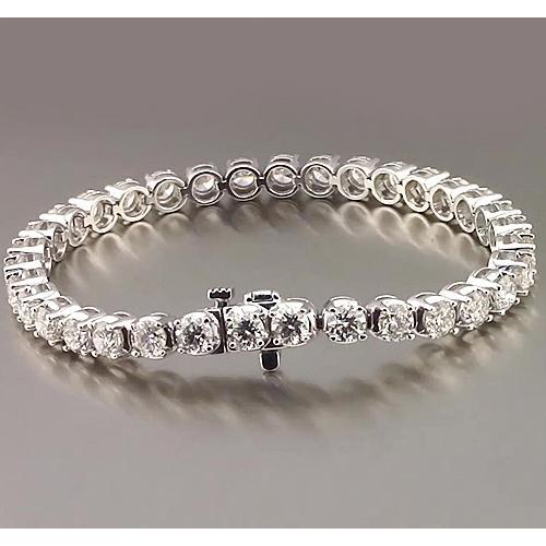 Lab Grown Diamonds Tennis Bracelet Prong Set 10.20 Carats White Gold Jewelry 14K
