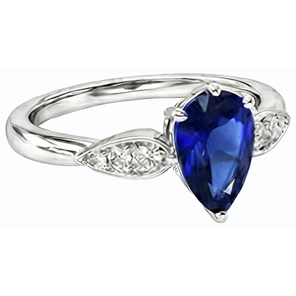 natural round sapphire 2ct ring top view