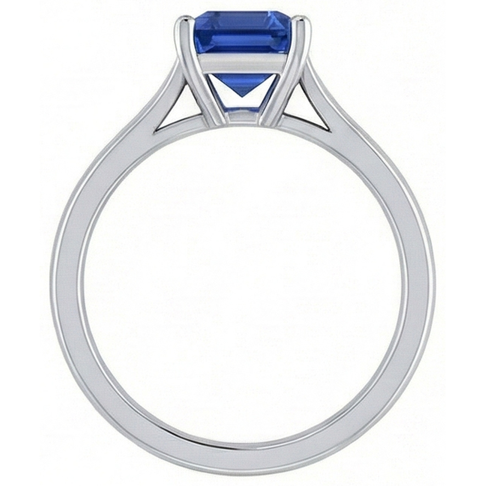 natural emerald sapphire 2ct ring profile view