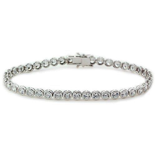 Ladies Bezel Round Genuine Diamond Tennis Bracelet 6.30 Carats Fine Jewelry