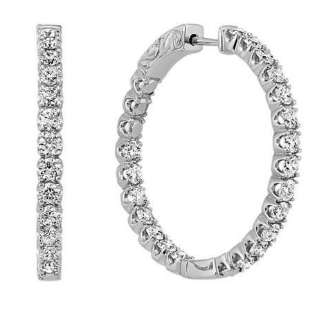 Ladies In And Out Real Diamond Hoops