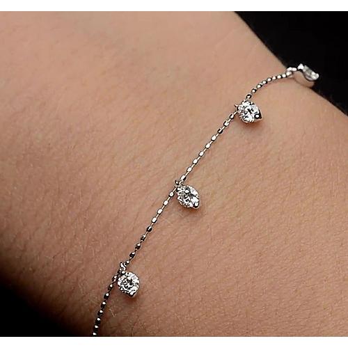 Ladies Natural Diamond Bracelet Prong Set 1.50 Carats White Gold 14K Jewelry