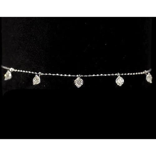 Ladies Natural Diamond Bracelet Prong Set 1.50 Carats White Gold 14K Jewelry