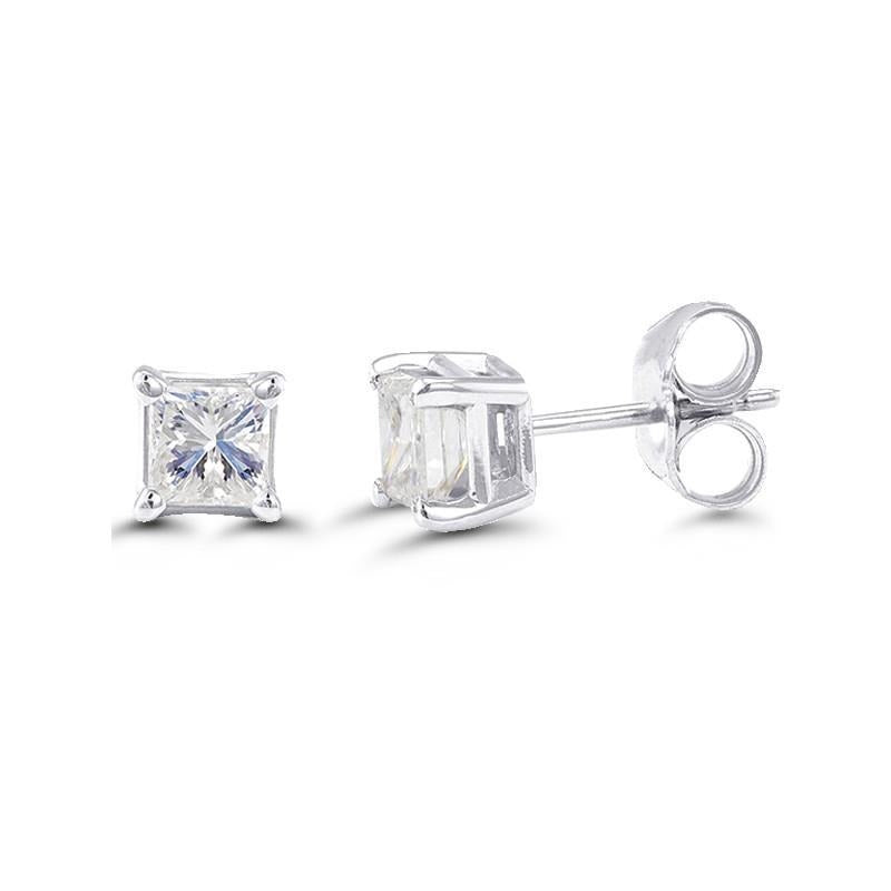 Ladies Studs Earrings 2.80 Carats Sparkling Real Diamonds Gold 14K New - Stud Earrings-harrychadent.ca