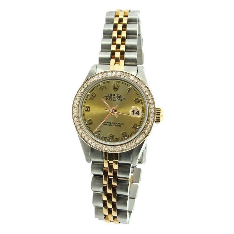 Ladies Arabic Dial Ss Yellow Gold Rolex Datejust Watch