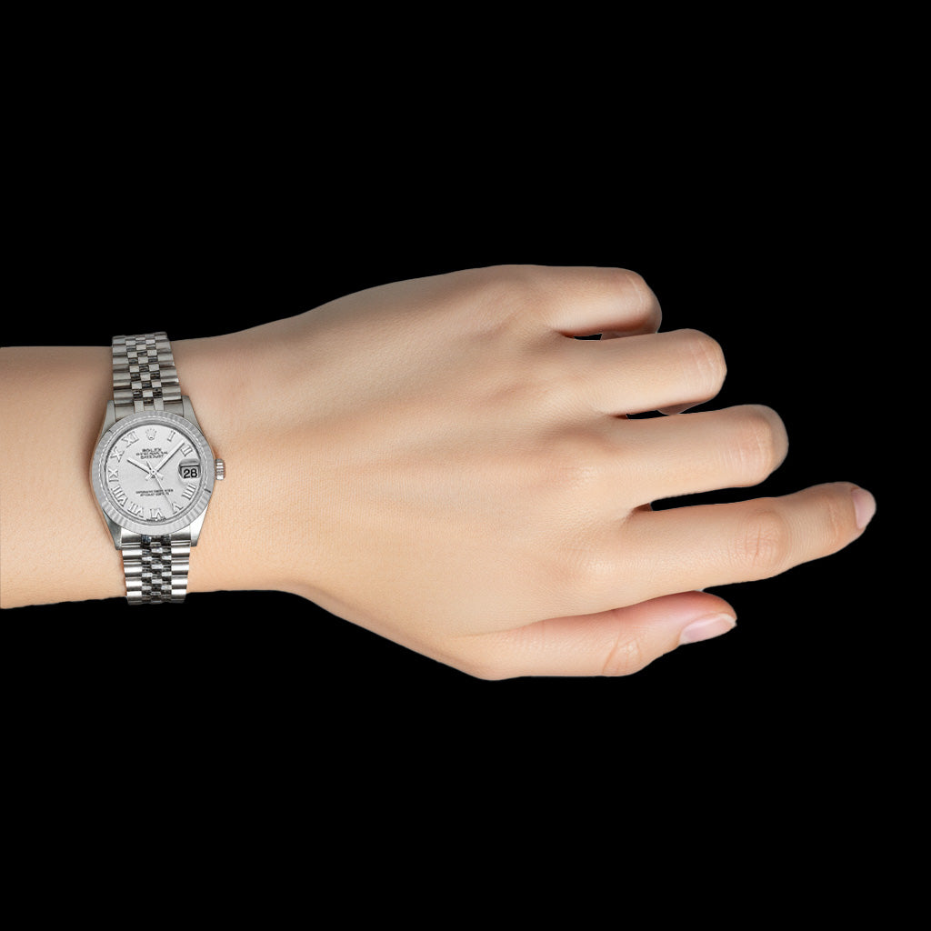 Ladies Rolex Date-just 31mm Silver Roman Dial Watch