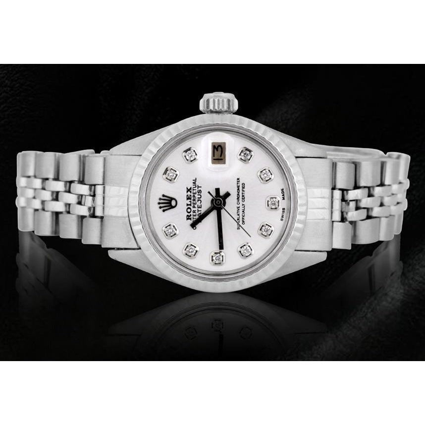 Ladies Ss Jubilee Bracelet White Diamond Dial Rolex Datejust Watch