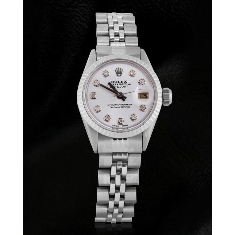 Ladies Ss Jubilee Bracelet White Diamond Dial Rolex Datejust Watch