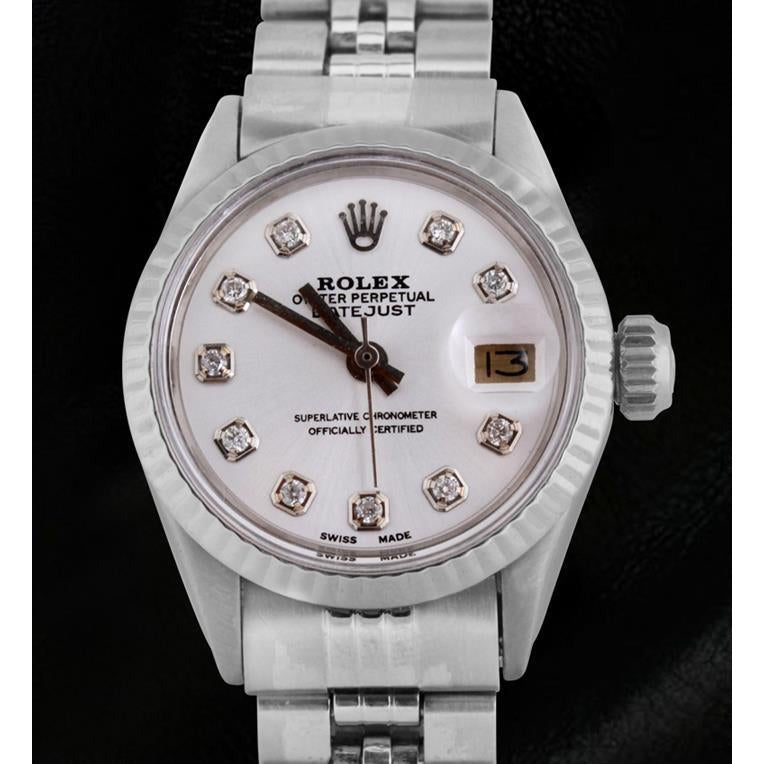 Ladies Ss Jubilee Bracelet White Diamond Dial Rolex Datejust Watch