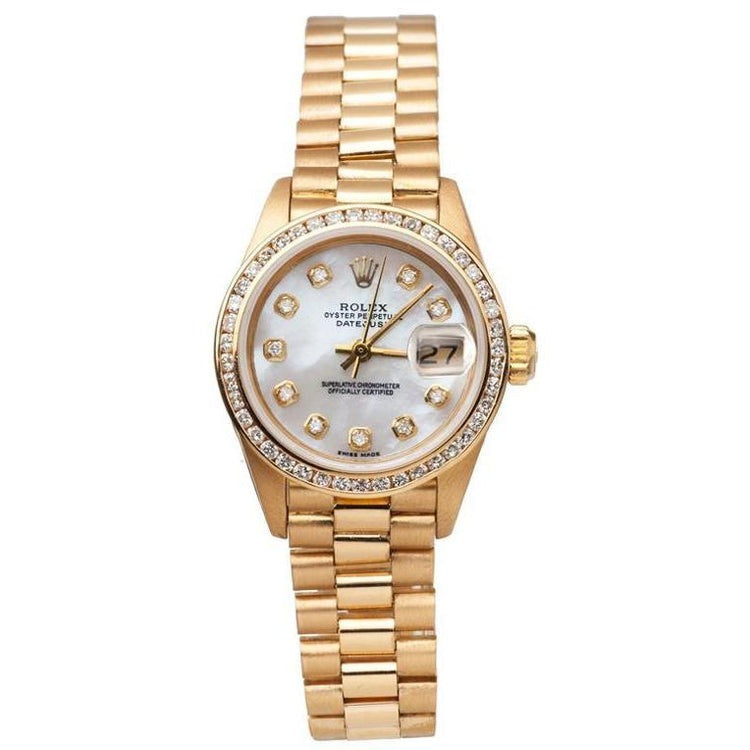 Lady Rolex Presidential Watch Mop Bezel President Yellow Gold