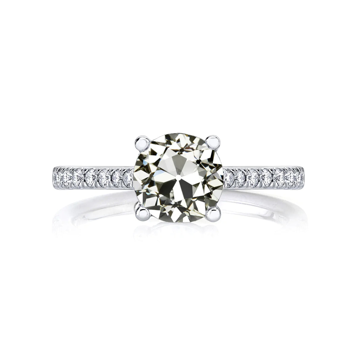 Lady’s Anniversary Ring Round Old Cut Real Diamond 4 Prong Set 4 Carats