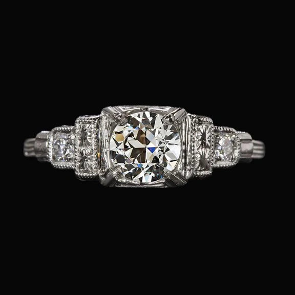Like Edwardian Jewelry 3 Stone Old Miner Real Diamond Ring With Steps